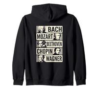 Bach Mozart Beethoven Chopin Wagner Icone Classiche Felpa con Cappuccio