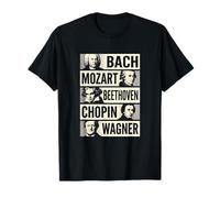 Bach Mozart Beethoven Chopin Wagner Icone Classiche Maglietta