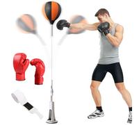 Bache Backs con supporto - Boxing Box | Attrezzatura da boxe regolabile in altezza, un forte rimbalzo per lo stress Palestra a casa, adatta tra 50 e 59 pollici, migliora la velocità di r