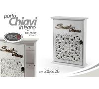 BACHECA 2620 CM BIANCA CUORI CASSETTA APPENDI PORTA CHIAVI KEYS LEGNO