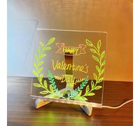 Bacheca a LED, lavagna cancellabile a secco in acrilico ricaricabile con penne a 7 colori e supporto, luce LED portatile per tracciare, lavagna da disegno a LED per bambini, lavagna cancellabile a