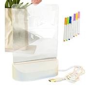 Bacheca acrilica a LED, bordo acrilico cancellabile in con luce - Pannello acrilico illuminato cancellabile in 5 x 6,7 pollici | Bordo segnalibro acrilico lucido con 7 penna
