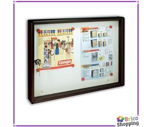 Bacheca Alluminio Portavvisi Annunci 55x40hx5 Con Clip Magnetiche Alubox Ghisa B