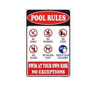 Bacheca antiruggine per la regolamentazione della piscina, per messaggi di avvertimento chiari in varie condizioni