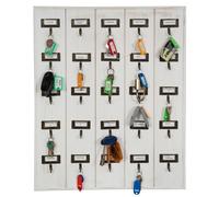 Bacheca Appendichiavi Legno Bianco 50x60 Ingresso Hotel 25 Ganci Ottone Arredo