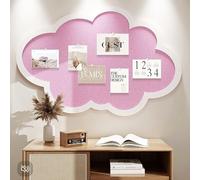 Bacheca autoadesiva alternativa al sughero in feltro a forma di nuvola, bacheca vision in feltro per casa e ufficio, pannello espositivo da parete fai-da-te per foto, promemoria, messaggi (rosa, 40 x