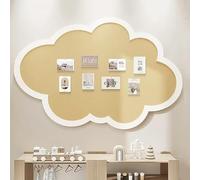 Bacheca autoadesiva in sughero, bacheca alternativa a nuvole, per casa e ufficio, fai da te, per foto, promemoria, messaggi (40 x 60 cm, giallo)