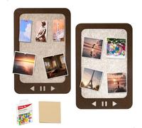 Bacheca, Bacheca da Parete, Lavagna Sughero Dotato di Retro Adesivo, Lavagnetta Sughero con Puntine per Attaccare Promemoria o Fotografie, Materiale in Feltro, 30 × 20 Cm, Marrone + Cammello