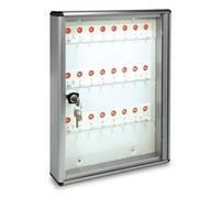 ALUBOX Bacheca Portachiavi Da Parete In Alluminio 30X5X14 Cm Porta Chiavi Da Muro Per Casa Interno O Esterno Protetto Made In Italy Con 24 Ganci Numerati (ARGENTO METALLIZZATO)