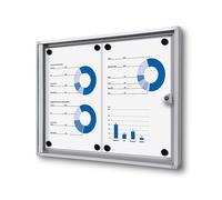 Bacheca con Anta Battente 49,1x35x2,6 cm in Alluminio Grigio Chiaro