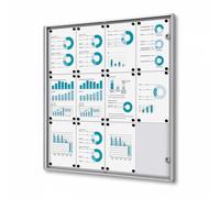 Bacheca con Anta Battente 93,1x96,3x2,6 cm in Alluminio Grigio Chiaro