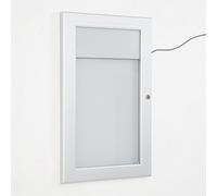 Bacheca con Apertura a Battente 30,1x48,7x2,3 cm in Alluminio con Led Silver