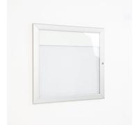 Bacheca con Apertura a Battente 51,5x48,7x2,3 cm in Alluminio con Led Silver