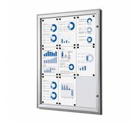 Bacheca con Apertura a Battente 74,1x100,4x2,3 cm in Alluminio Silver