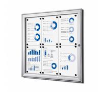 Bacheca con Apertura a Battente 74,1x69,6x2,3 cm in Alluminio Silver