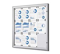 Bacheca con Apertura a Battente 96,1x100,4x2,3 cm in Alluminio Silver