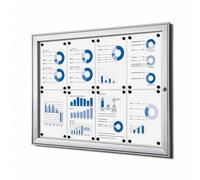 Bacheca con Apertura a Battente 96,1x69,6x2,3 cm in Alluminio Silver