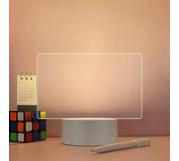 Bacheca creativa a LED con luce notturna USB, per messaggi, luce per le vacanze, con penna, luce notturna per bambini, lavagna in acrilico per bambini e fidanzata (trasparente)