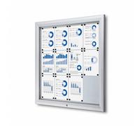 Bacheca da Esterno con Apertura a Ribalta 102,5x106,7x4,7 cm in Alluminio con Led Silver