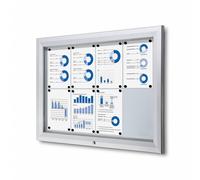 Bacheca da Esterno con Apertura a Ribalta 102,5x76x4,7 cm in Alluminio con Led Silver