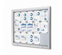 Bacheca da Esterno con Apertura a Ribalta 124,5x106,7x4,7 cm in Alluminio con Led Silver