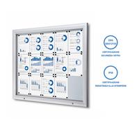 Bacheca da Esterno con Apertura a Ribalta 124,5x106,7x4,7 cm in Alluminio Grigio Chiaro