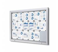 Bacheca da Esterno con Apertura a Ribalta 146,5x106,7x4,7 cm in Alluminio con Led Silver