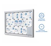 Bacheca da Esterno con Apertura a Ribalta 146,5x106,7x4,7 cm in Alluminio Grigio Chiaro