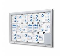 Bacheca da Esterno con Apertura a Ribalta 168,5x106,7x4,7 cm in Alluminio con Led Silver