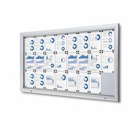 Bacheca da Esterno con Apertura a Ribalta 190,5x106,7x4,7 cm in Alluminio con Led Silver