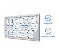 Bacheca da Esterno con Apertura a Ribalta 190,5x106,7x4,7 cm in Alluminio Grigio Chiaro