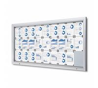 Bacheca da Esterno con Apertura a Ribalta 212,5x106,7x4,7 cm in Alluminio con Led Silver