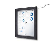Bacheca da Esterno con Apertura a Ribalta 58,5x76x4,7 cm in Alluminio con Led