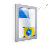 Bacheca da Esterno con Apertura a Ribalta 58,5x76x4,7 cm in Alluminio con Led Silver