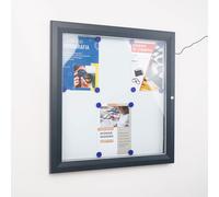 Bacheca da Esterno con Apertura a Ribalta 80,5x76x4,7 cm in Alluminio con Led