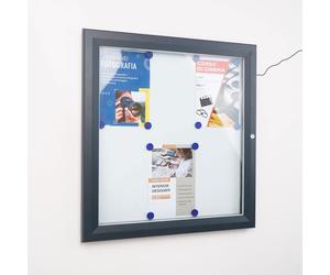 Bacheca da Esterno con Apertura a Ribalta 80,5x76x4,7 cm in Alluminio con Led