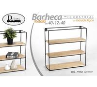 BACHECA DA PARETE EASY INSTALL IN METALLO MENSOLE IN LEGNO 401240CM HEZ-773563