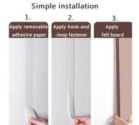 Bacheca Decorativa In Feltro, 60 X 90 Cm, In, Pieghevole, for Ufficio, Cucina(Light grey)