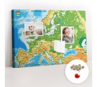 Bacheca Facile apprendimento in Sughero 60x40 Geografia Mappa del mondo