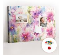 Bacheca Facile apprendimento Per imparare Scuola 60x40 Fiori dipinti