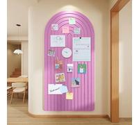 Bacheca grande in feltro, 120 x 60 cm, con bordi rotondi, autoadesiva, in sughero, alternativa per la parete, pieghevole, con 30 spille, rosa guava