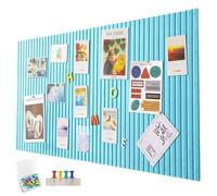 Bacheca grande in sughero, 60 x 40 cm, spessore 0,9 cm, lavagna decorativa in feltro, pieghevole con nastro adesivo, in feltro autoadesivo