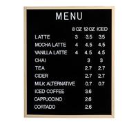 Bacheca grande per menù con lettere, in feltro nero, grande con lettere in plastica bianca, resistente, stile retrò, vintage, per ristoranti, bar, pub, 61 x 76,2 cm