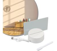 Bacheca in acrilico con USB, luce notturna con penna, illuminazione a LED calda, decorazione da scrivania, adatta per camera da letto e ufficio (trasversale)