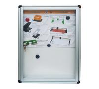 Bacheca in alluminio con fondo magnetico 45x60x4,5 cm anta in crilex trasparente