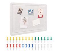 Bacheca in feltro, 60 x 40 cm, bacheca pieghevole con 30 puntine, spessore 0,9 cm, decorativa, riutilizzabile, con nastro adesivo, per casa, ufficio, scuola, dormitorio (beige)
