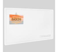 Bacheca in feltro, 86 x 59 cm, bacheca decorativa in sughero, alternativa alla parete, pieghevole, autoadesiva, con 20 puntine, colore: bianco