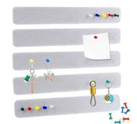 Bacheca in feltro, autoadesiva, 35 spille, 5 pezzi, in sughero, per ufficio, cucina, parete, per cameretta dei bambini, bacheca in sughero, per memo board, grigio