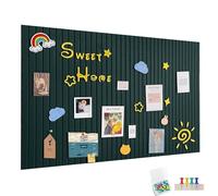 Bacheca in feltro, autoadesiva, 60 x 40 cm, bacheca decorativa in feltro, spessore 0,9 cm, pieghevole, lavagnetta memo per ufficio, cucina, verde scuro