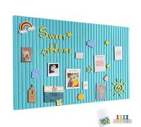 Bacheca in feltro, autoadesiva, 60 x 40 cm, bacheca decorativa in feltro, spessore 0,9 cm, pieghevole, lavagne memo per ufficio, cucina, blu mare